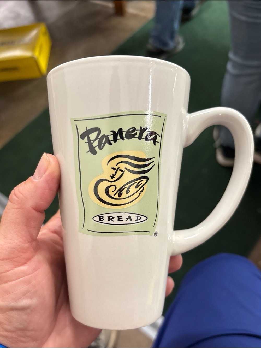Panera Bread Logo Coffee Mug w/ Handle 6” tall. 16oz. Rare